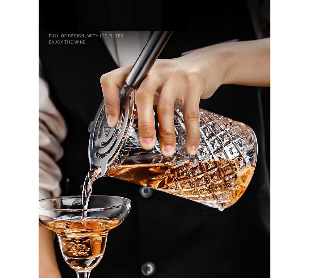 Creative glasses stirring pitcher 700ml Stocked Bar cocktail mixing glass etched cocktail mixing glass