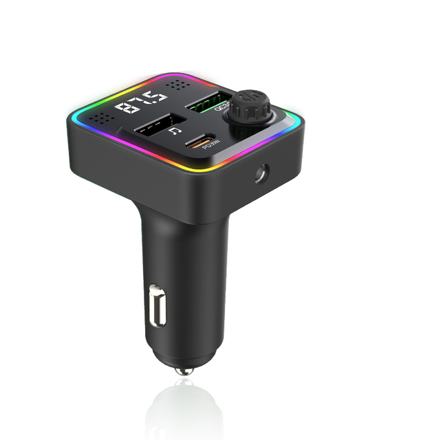 Wireless Car Bluetooth FM Transmitter QC3.0 PD30W 3-in-1 Fast Charging Multi-USB Charging Ports Car MP3 Player Built-in Mic