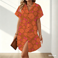 Robe d'été pour femme, nouveau style, motifs personnalisés, manches courtes, robe décontractée une pièce pour femme