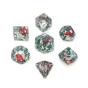 Ensemble de dés personnalisés en résine D20 polyédriques pour jeux de rôle RPG, avec champignon à l'intérieur - Product Image 3