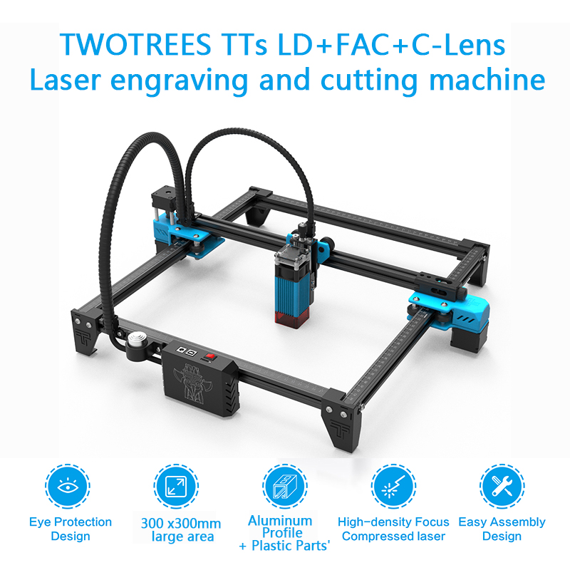 Máy Khắc Laser 300*300Mm Tts Nhỏ Tự Làm Sáng Tạo Laser Khắc Đá Cẩm Thạch 3D Thư Mô Hình Khắc
