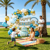 1 Ballon en aluminium mat effet gâteau, ensemble de guirlande d'arche de ballons couleur vintage pour décorations d'anniversaire pour adultes et enfants
