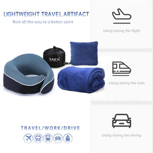 Selimut Perjalanan Multifungsi <span class=keywords><strong>Set</strong></span> Masker Mata 3D Hitam Kualitas Tinggi Bantal Leher Perjalanan Ergonomis dengan Sumbat Telinga - Product Image 4