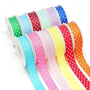 Cinta de lunares de 25mm y 1 pulgada, cintas de poliéster impresas, cintas de tela - Product Image 1