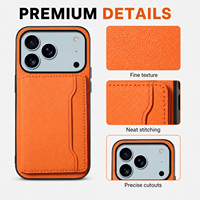 Étui de téléphone en cuir Denior Classic Togo Texture avec 3 emplacements pour cartes et support, motif Togo rétro, pour Apple 17 16 15 14 13 12 11 Series