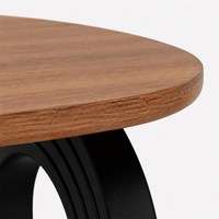 Table à manger ovale en bois massif de style français moderne vintage pour appartement