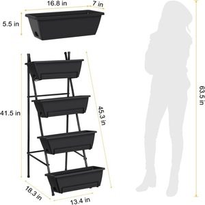 Estante Metálico de Tres Niveles <span class=keywords><strong>para</strong></span> <span class=keywords><strong>Macetas</strong></span>, Desmontable, <span class=keywords><strong>para</strong></span> Balcón o Interiores - Product Image 4
