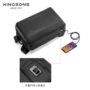 Kingsons Laptop <b>Backpack</b> 15-Inch Business Travel Men's Multi-Functional Computer Bag <b>Black</b> - Product Image 4