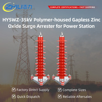 Parafoudre à oxyde de zinc haute tension 35KV pour éolienne, type station de puissance ZHILI HY5WZ-51/134, en acier inoxydable rouge