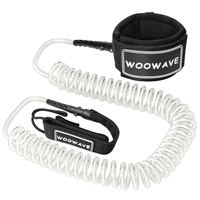 Laisse de planche de surf en gros d'usine Woowave avec logo personnalisé enroulé multicolore