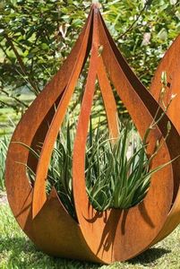 Chainahl — grande <span class=keywords><strong>pot</strong></span> de fleurs en <span class=keywords><strong>acier</strong></span>, sculpture ornementale personnalisée - Product Image 2
