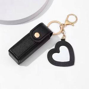 Portable Lipstick & Lip Glaze Storage Case with <b>Mirror</b> PU Leather Lipstick Organizer with Snap Closure Gift for Women - Product Image 3