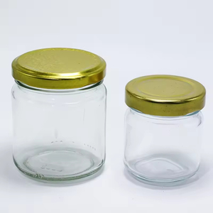 Wholesale Round Clear Food Storage Honey <b>Jams</b> Glass <b>Jars</b> With Metal Lids - Product Image 3