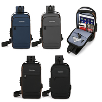 Bolso Bandolera Multifuncional Impermeable de PU Antirrobo para Hombre, con Cierre de Cremallera, Bloqueo con Contraseña, Carga USB, Inteligente, para Viajes