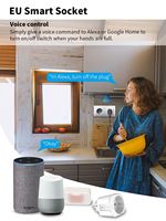 Prise Intelligente Tuya 20A Wi-Fi UE, Moniteur de Consommation Électrique avec Fonction Compte à Rebours, Compatible Google Home, Alice, Alexa
