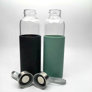 Bouteilles à jus en verre réutilisables écologiques, très vendues sur <span class=keywords><strong>Amazon</strong></span>, avec couvercle en acier inoxydable - Product Image 3