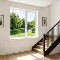Fenêtres fixes en PVC LEDOW P85 certifiées AAMA, économiques, pour les développements d'immeubles d'appartements multifamiliaux en Amérique du Nord