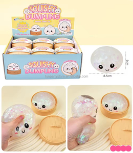 ของเล่นบีบตุ๊กตาซาลาเปาแบบมีกลิตเตอร์ TPR มอลโทส ของเล่นบีบเนื้อนุ่มหลากสี ลูกบอลบีบคลายเครียด ของเล่นบีบคืนรูปช้าๆ ของเล่นบรรเทาความเครียด - Product Image 5