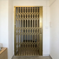Puerta Corredera de Acero Inoxidable, Segura y Antirrobo, Puerta de Rejilla de Seguridad de Empuje y Tracción para el Hogar y la Tienda