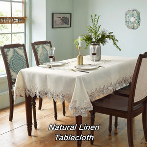 <span class=keywords><strong>Nappe</strong></span> de mariage brodée au design floral moderne Tissu en polyester de taille personnalisée pour les banquets en plein air - Product Image 2