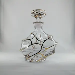 200ml 375ml 500ml 750ml 800ml Transparente Redondo Vacío Flint Glass Licor Vino Whisky Vodka Tequila Botella con tapa de corcho sellada