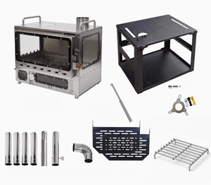 Outdoor 304 Edelstahl Kamin Großer Innen- & Außenbereich Wärmender Pelletofen Scheune Camping Zelt Holzofen für Holzkohle - Product Image 2