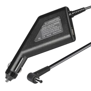 ที่ชาร์จแล็ปท็อปในรถยนต์ QC3.0 USB 19.5V 3.34A 65W สำหรับ Hp พร้อมอะแดปเตอร์จ่ายไฟปลายดำ4.0*1.7มม. อะแดปเตอร์ที่มีประโยชน์