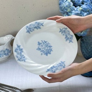 จานเซรามิคลายดอกไม้สีเขียวสไตล์วินเทจฝรั่งเศส จานของหวาน จานพาสต้า - Product Image 6