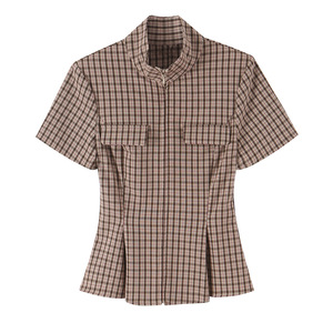Maßgeschneidertes 2026 Damen-Set mit Karo-Reißverschluss-Oberteil und verdeckten Knöpfen an der Hose, Designer-Zweiteiler, OEM ODM Großhandel von Chinesischer Fabrik - Product Image 2