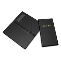 Porte-menu en cuir gaufré or à chaud, texture noire, résistant à l'usure, pour restaurant et hôtel