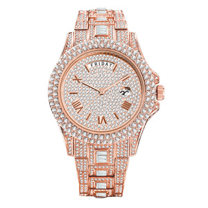 Hot Selling Fashion High-grade Double Calendar Business Full Diamond Quartz Men's <b>Watch</b> - Product Image 5