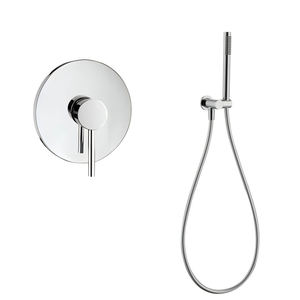 Brass One Function Black Shower Wall Mounted Shower Head Set, Circular Concealed Showerhead Bathroom Faucet - Product Image 3