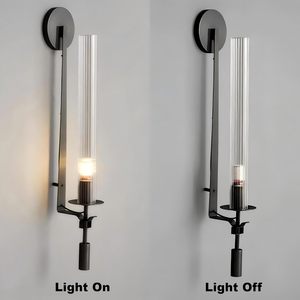 Lampada da Parete Moderna in Cristallo, Applique Rustiche per Interni, Oro e Nero - Product Image 5