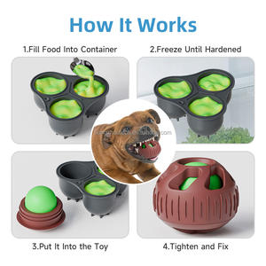 Nuovo personalizzato interattivo in Silicone cane che lecca palla facile da pulire palla a lunga durata forniture per animali domestici cibo da masticare giocattolo per cani surgelati - Product Image 4