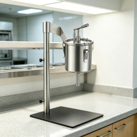 Distributeur doseur en acier inoxydable de qualité alimentaire 5L avec levier suspendu et support pour boulangerie et pâtisserie