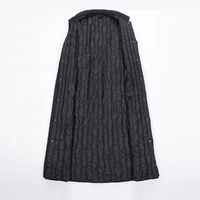 Style chinois noir fantaisie doux à manches longues manteau chaud femmes doudoune longue