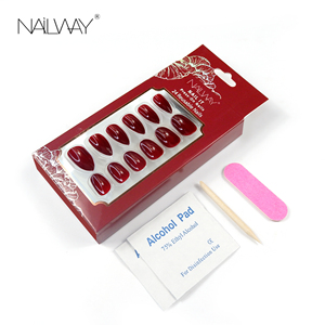 Promotion bas <span class=keywords><strong>prix</strong></span> 24 pièces <span class=keywords><strong>faux</strong></span> ongles pré-collés à deux formes couverture complète <span class=keywords><strong>faux</strong></span> ongles français - Product Image 2