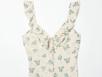 Robe midi chic et décontractée pour femme, nouvelle collection été 2026, imprimée, à volants, style rétro, sans manches