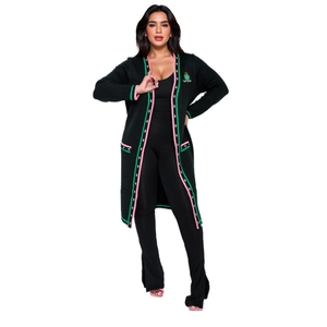 <strong>Custom</strong> Greek Iota Phi Lambda Sorority Clothing Embroidered Cotton Long Cardigan <strong>Dress</strong> Maxi Sweater - Product Image 5