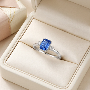Nuevos Productos al por Mayor, Joyería Fina, Anillo de Diamantes Naturales, Conjunto de Joyería de Zafiro Real, Anillo de Zafiro Natural en Oro Blanco Sólido de 18K - Product Image 5