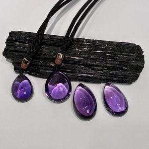 Colgante de Gota de Agua de Amatista Brasileña Natural de 22 mm, Cristal Curativo de Cuarzo, Collar con Piedra en Forma de Lágrima para Reiki, Meditación y Joyería - Product Image 3