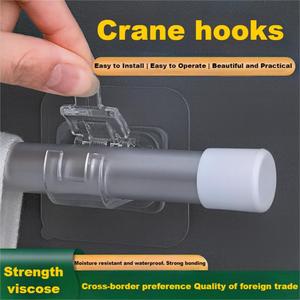 Accessoires de <span class=keywords><strong>tringle</strong></span> à rideaux en <span class=keywords><strong>PVC</strong></span> modernes avec crochets adhésifs sans couture Fenêtre en métal en fer La maison comprend des poteaux de ruban à <span class=keywords><strong>rideau</strong></span> - Product Image 2