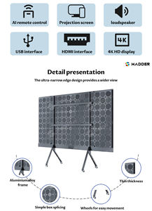 شاشة تلفاز تفاعلية ذكية LED عالية الدقة HD ودقة 2K 4K مقاس 145 بوصة بإطار من الألومنيوم لصالة المعارض - Product Image 5