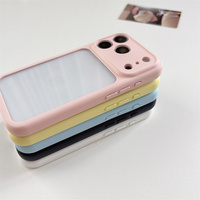 Coque de téléphone minimaliste mate avec bordure pastel pour iPhone 18 17 Pro Max 16 15 14, personnalisable avec insertion photo, protection transparente en acrylique