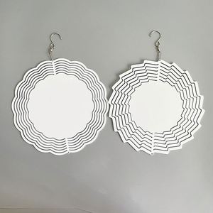 Cheap Wholesale White Blank Sublimation Aluminium Metal Art Hanging Yard Garden Porch Patio Round Spinner Wind Mills - Product Image 3