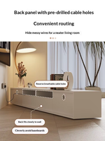 Meuble TV de luxe en bois blanc de style nordique, ensemble table basse crème moderne et minimaliste avec MDF pour petits appartements