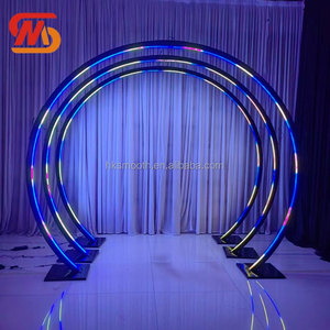 SMOOTH Customized Wedding Walkway Iron <b>Frame</b> Light LED Tunnel Wedding Arch Metal <b>Backdrop</b> Stand For Party Event - Product Image 1