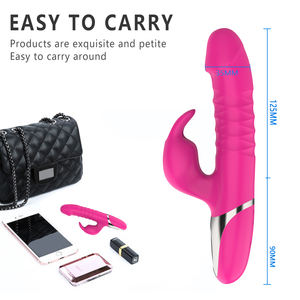 Frauen Kaninchen Vibrator Kunst gummi <span class=keywords><strong>Dildo</strong></span> mit Stretch Thrust ing Move Sexspielzeug für den weiblichen Gebrauch - Product Image 3