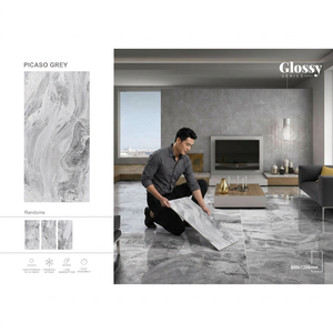 Azulejos de Porcelana Gris Moderno de 600x1200mm, Acabado Pulido y Esmaltado, Resistentes al Ácido, para Paredes y Pisos, Uso Interior, Venta Caliente en Foshan - Product Image 1