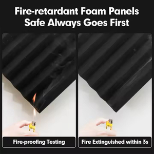 Tấm Ốp tường bằng gỗ nêm để xử lý âm thanh trong studio và khách sạn Tấm xốp chống cháy mật độ cao 36 mảnh - Product Image 6